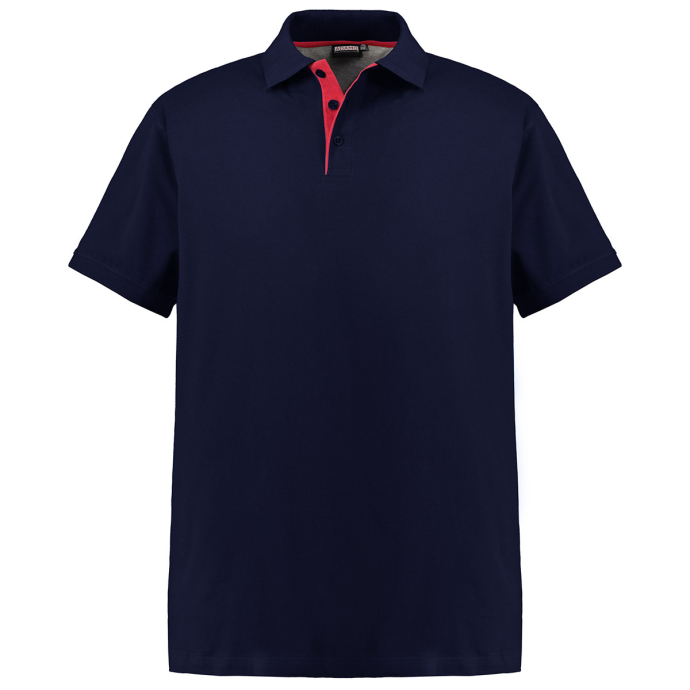 ADAMO Piqué-Poloshirt mit kontrastfarbener Knopfleiste