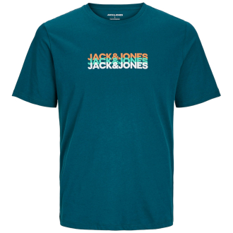 T-Shirt mit Label-Print grün_DEEP TEAL | 3XL