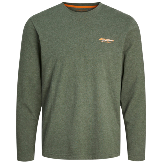 Longsleeve mit Label-Print oliv_KOMBU GREEN/MELANGE | 3XL