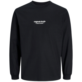 Longsleeve aus Baumwolle schwarz_BLACK | 3XL