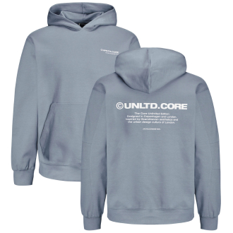 Hoodie mit Print auf Vorder- und Rückseite blau_FLINT STONE | 3XL