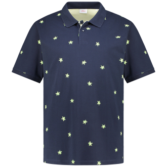 Poloshirt mit Allover-Print blau_59A3 | 3XL