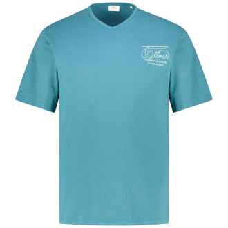 T-Shirt mit Stickerei petrol_67D1 | 3XL