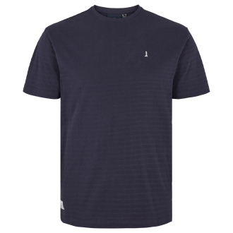 T-Shirt mit Streifenstruktur dunkelblau_0580 | 4XL