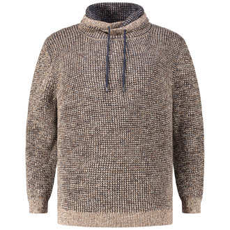 Grobstrickpullover aus Baumwolle in Two-Tone-Optik beige_187 | 3XL