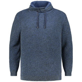 Grobstrickpullover aus Baumwolle in Two-Tone-Optik blau_731 | 3XL