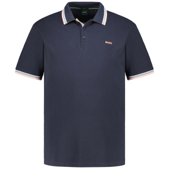 Poloshirt mit Kontrastdetails schwarz_003 | 4XL