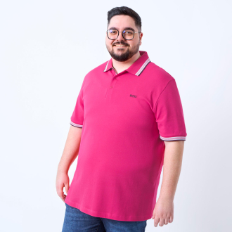 Poloshirt mit Kontrastdetails pink_698 | 5XL