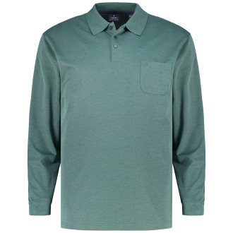 Pflegeleichtes Poloshirt "Soft Knit", langarm grün_318 | 3XL